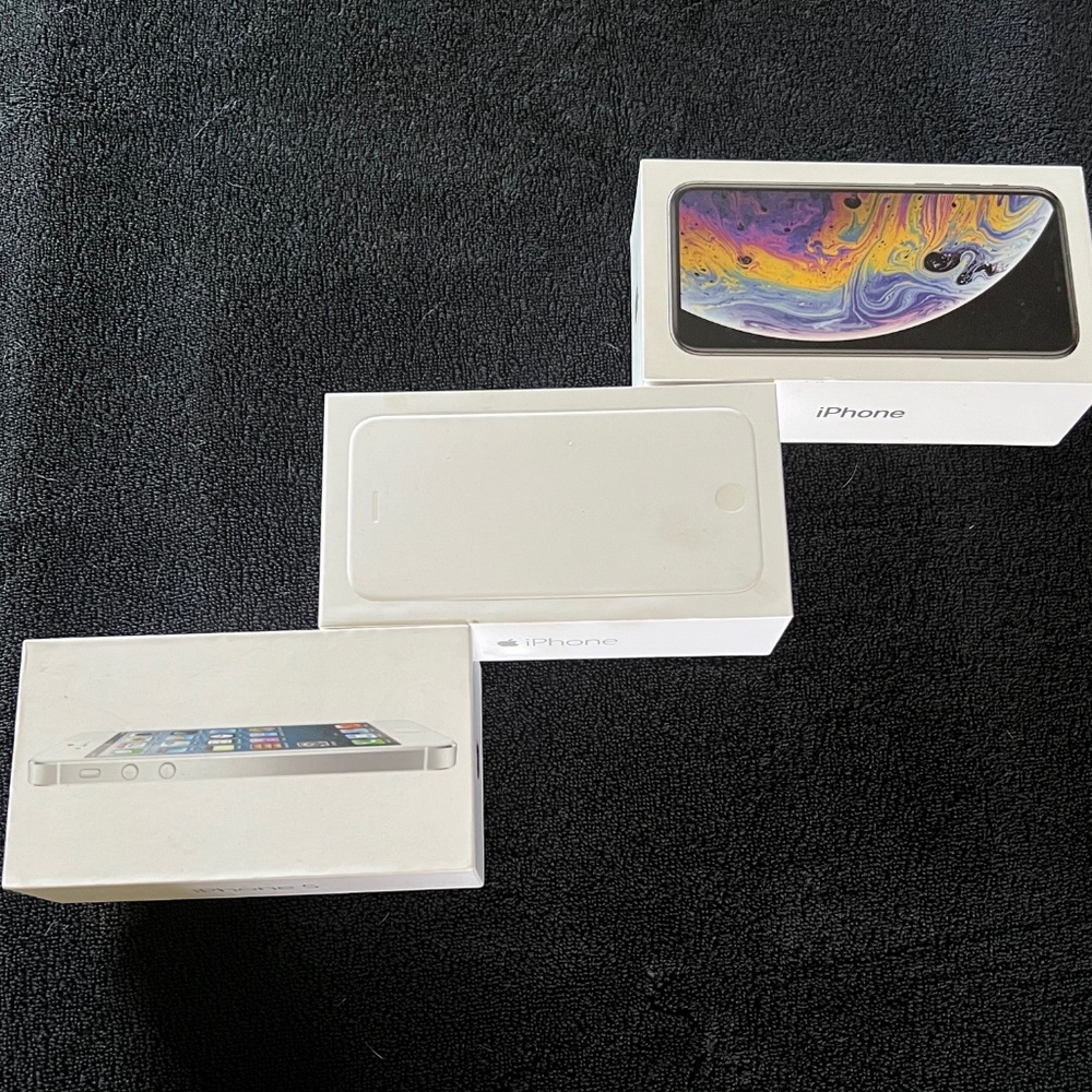 3 Empty Original iPhone Boxes ~ 5 , 6, & XS